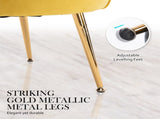 Armchair Lounge Chair Accent Velvet Shell Scallop Round Ottoman Footstool YELLOW V274-FT-VAC-ST-1596-YE
