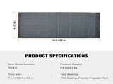 Dump Truck Mesh Tarp, 7 x 14 ft, PVC Coated Black Heavy Duty Cover with 5.5" 18oz Double Pocket, V952-KCPVC7X1418OZ9JB4V0