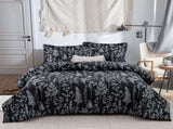 Floral Leaves Comforter Set, King Size, Microfiber Quilted Bedding with Pillowcase V745-MAB010296AJ3
