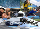 5K Video Camera with 56MP Dual Lens, WiFi, IR Night Vision, and 64GB SD Card in Black V178-59099