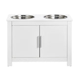 VEVOR Pet Feeding Station w/ 2 Elevated Dog Bowls Dog Food & Toy Storage Cabinet V952-MZCWHSWT17INOQPQNV0