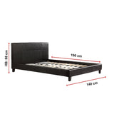 Double PU Leather Bed Frame Black V63-761225