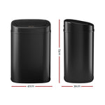 Devanti 82L Motion Sensor Bin Rubbish Automatic Black SB-82L-S24-BK