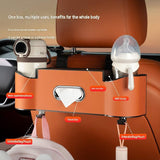 Black Multifunctional Car Seat Back Organizer - Nappa Leather Tissue Box Holder with Cup V888-ELOSUNG56213-5
