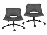 2 Set Office Desk Chair - PU Leather Home Swivel Chair Cut-Out Seat HALO GREY V274-FT-VOC-002BK-GY2