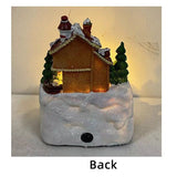 Christmas Snow House Resin Music Box Dual power supply via USB or batteries, compact 121216cm V1232-SDBYH-001