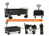 Foldable Shopping Cart, made of 600D waterproof Oxford fabric, equipped with all-terrain silent V1102-ZDGWL001