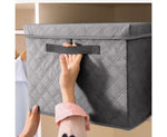 SOGA 2X Extra Large Grey Non-Woven Diamond Quilt Grid Fabric Storage/Organizer Box SBOX044X2