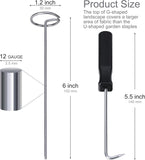 120 Pcs Garden Landscape Staples - 12 Gauge Circle Top Landscape - 6 Inch Galvanized Landscape V1258-DP02-C-542