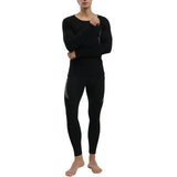 Men Thermal Underwear Seamless Absorbent Breathable Men Base Layer Set for Cold Weather Black S V1294-YM0901-3117240268211