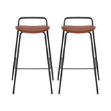 2x Artiss Bar Stools Kitchen Counter Stools Metal Brown BA-BB-9083T-BR