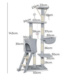 Pawz Cat Tree Scratching Post Scratcher 143cm Climbing PT1339-AU
