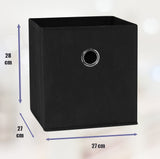 SORTI 27x28x27 CM Black 8-Pack Foldable Storage Cubes - Fabric Bookcase Organizers for Toys and More V510-SML_BLACK_8X