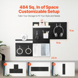 VEVOR Pegboard Combination Kit 280 x 280 mm Plastic Pegboard 4 Panels Black V952-GJGBHSSL11111EGUEV0