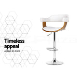 Artiss Bar Stools X3 Kitchen Counter Chair Gas Lift Swivel PU Selina White BA-TW-8006A-WHX3