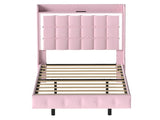 Levede Single Floating Bed Frame LED Headboard USB Pink BF1062-S