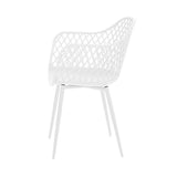 Gardeon 4PC Outdoor Dining Chairs PP Lounge Chair Patio Furniture Garden White ODF-CHAIR-PP130-WH-4X