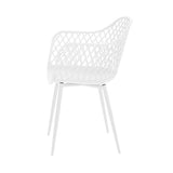 Gardeon 4PC Outdoor Dining Chairs PP Lounge Chair Patio Furniture Garden White ODF-CHAIR-PP130-WH-4X