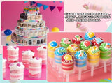 80 pcs Round Shape Clear Push-Up Cake Pop Shooter Plastic Containers with Lids, Base V1259-DP01-A-609