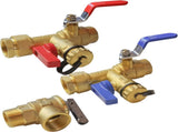 3/4-Inch IPS Isolator Tankless Water Heater Service Valve Kit with Pressure Relief Valve, Clean V1258-DP02-C-3321