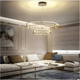 BAMDECOR A209 Colette Ceiling Chandelier Led Modern Circular Art Aluminum Light Fixture for Living V255-BAM-A209/2-GOLD