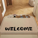 Dog Light Curry Set of 2 Cartoon PVC Coil Entrance Mats - Non-Slip Dirt Trapping Door Mats V888-ELOSUNG28010