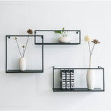 Floating Shelves Retro Industrial Ledge Black Metal Display Stand V63-842531