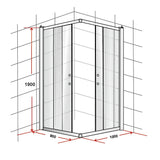 900 x 1000mm Sliding Door Nano Safety Glass Shower Screen By Della Francesca V63-829481