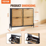 VEVOR Rattan Shoe Storage Cabinet Shoe Storage Organizer with 4 Flip Drawers V952-FCTBXJ4C3744YMK5GV0