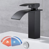 Bathroom Faucet,Sink Faucet with Cold & Hot Water Available,Modern Waterfall Design Sink V1263-JX-3179
