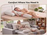 Giselle wedge pillow headboard with non-flattening shredded foam core, perfect for dorm reading or HBP-HRNECK-COR-WH-KS
