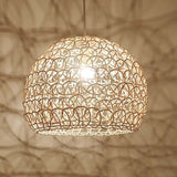 Rattan Chandelier Pendant Light Hand Woven Bamboo Lampshade, 25 cm V1189-WXF-521-0088