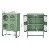 Artiss Buffet Sideboard Metal Cabinet - ELLA Green AI-SIDE-GL-03-GN-AB
