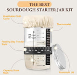 1000ml Sourdough Fermentation Jar in a Glass Jar Includes stirring spoon, measuring cup, and V1188-ZXY-131-345