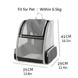 Black Breathable Pet Carrier Backpack - 35 x 29 x 41 cm Oxford Fabric Travel Bag with Mesh V888-ELOSUNG47427