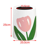 Floral Trash Can Large Mouth Cute Appearance Modern Style Garbage Waste Basket for Kitchen Bathroom V1294-YM0521-3117230064313