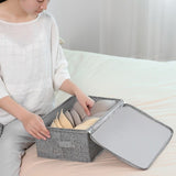 SOGA 2X Grey Small Portable Double Zipper Storage Box Moisture Proof Clothes Basket Foldable Home SBOX021X2