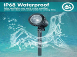 2PCS LED Solar Spotlights Waterproof IP68 Solar Powered Garden Pond Light Warm White Lawn Backyard V1294-YM0901-H41576