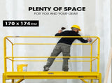 Baumr-AG 1.9 x 0.8 x 1.8m Adjustable Mobile Scaffold Platform, Guard Rail, Outrigger Wheel Set, V219-BAMOTL04A