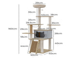 Pawz Cat Tree Tower Large Scratcher Condo House 160cm PT1271-BG