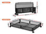 Artiss 4X Under Bed Storage Containers Metal Boxes Quilt Organiser with Wheels UBS-A-MET01-BKX4