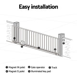 LockMaster Electric Sliding Gate Opener 800KG 6M Hardware Kit GO-SGO-DSR800-SV-172-RX3