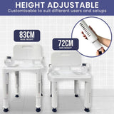 Orthonica Premium Adjustable Shower Chair with Armrests 158kg Capacity SHC-MAS-073-WH