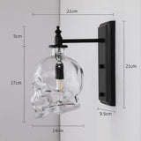 Creative Vintage Industrial Glass Skull Head Wall Sconce Retro Indoor Wall Sconce Lights V1263-JX-1818