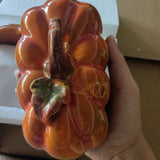 Butter Dish Ceramic Pumpkin with Lid Orange V1192-AZ-W-28070