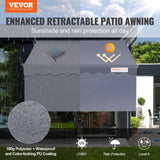 VEVOR Manual Retractable Awning, 3m Outdoor Retractable Awning Sunshade Shelter, Adjustable V952-SSSZYPHSLZS1578CSV0