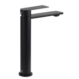 WELS Matt Black Square Tall Flat Lever Handle Basin Mixer Vanity Sink Faucet Spout V1233-KRS102BL