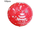 100Pcs 10/12 Inches Christmas Balloon Elastic Party Decor-Red 12Inch V1263-JX-447