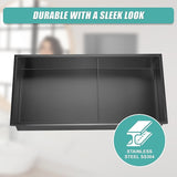 641 x 336 x 101mm Shower Niche Double Shelf Organizer No Tile Needed in Black V63-900751