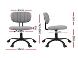 Artiss Armless Office Chair with Wheels, Ergonomic 360&deg Swivel Home Office Desk Chair, Height OCHAIR-M-1142-GY